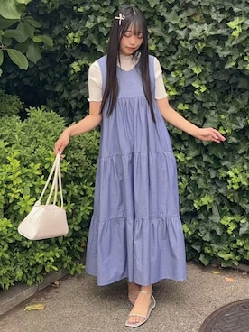 「アイテム（ワンピース）」を使った、ななさん（レディース・163cm）の夏コーディネート