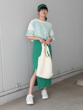 「GRL（グレイル）のアイテム（スニーカー）」を使った、ななさん（レディース・163cm）の夏コーディネート