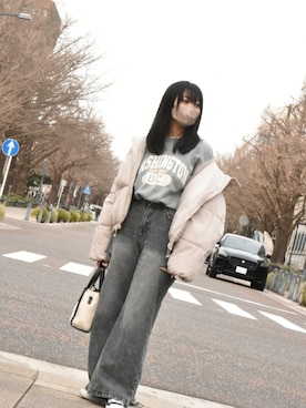 「CORNERS（コーナーズ）のアイテム（ダウンジャケット/コート）」を使った、ななさん（レディース・163cm）の冬コーディネート