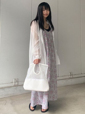 「CORNERS（コーナーズ）のアイテム（タンクトップ）」を使った、ななさん（レディース・163cm）の夏コーディネート
