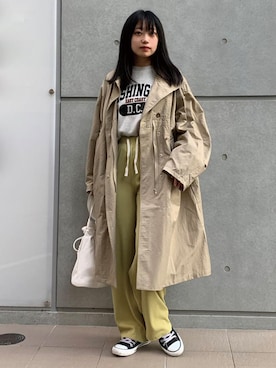 「春服デビュー宣言」｜「アイテム（ミリタリージャケット）」を使った、ななさん（レディース・163cm）の春コーディネート