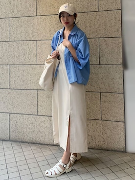 「CORNERS（コーナーズ）のアイテム（タンクトップ）」を使った、ななさん（レディース・163cm）の夏コーディネート