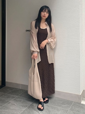 「CORNERS（コーナーズ）のアイテム（タンクトップ）」を使った、ななさん（レディース・163cm）の夏コーディネート