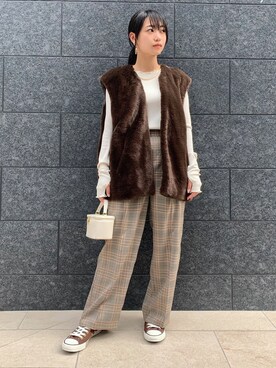 「corners」｜「アイテム（MA-1）」を使った、ななさん（レディース・163cm）の秋コーディネート