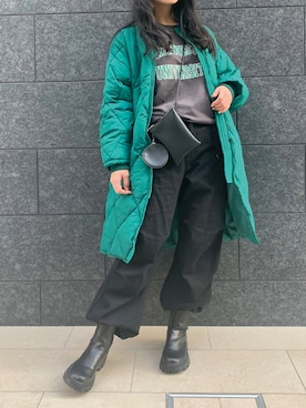 「CORNERS（コーナーズ）のアイテム（ダウンジャケット/コート）」を使った、ななさん（レディース・163cm）の冬コーディネート
