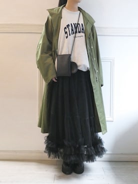 「corners」｜「アイテム（ミリタリージャケット）」を使った、ななさん（レディース・163cm）の春コーディネート