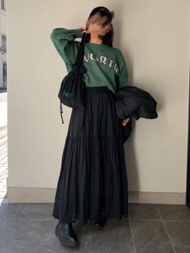 「CORNERS（コーナーズ）のアイテム（ダウンジャケット/コート）」を使った、ななさん（レディース・163cm）の冬コーディネート