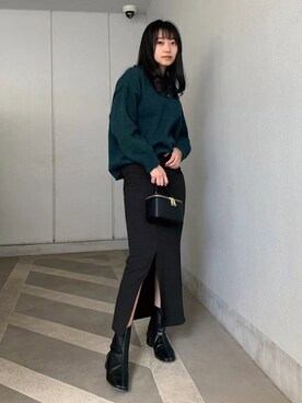 「CORNERS（コーナーズ）のYOGAプリントロンT（Tシャツ/カットソー）」を使った、ななさん（レディース・163cm）の秋コーディネート