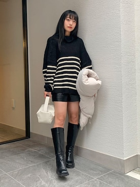 「corners」｜「アイテム（ダウンジャケット/コート）」を使った、ななさん（レディース・163cm）の秋コーディネート