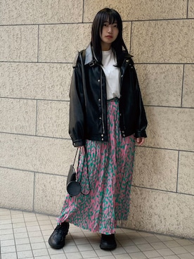 「いまどきジャケット写真」｜「アイテム（ブルゾン）」を使った、ななさん（レディース・163cm）の春コーディネート