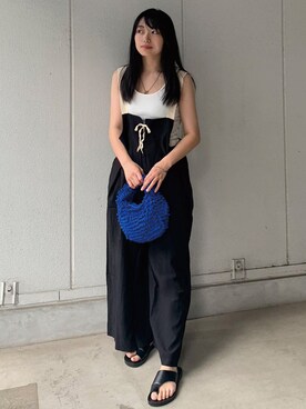 「CORNERS（コーナーズ）のアイテム（タンクトップ）」を使った、ななさん（レディース・163cm）の夏コーディネート