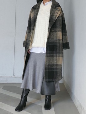 「corners」｜「アイテム（その他アウター）」を使った、ななさん（レディース・163cm）の冬コーディネート