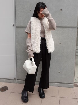 「corners」｜「アイテム（その他アウター）」を使った、ななさん（レディース・163cm）の冬コーディネート