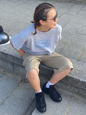 「stussy」｜「アイテム（チノパンツ）」を使った、Shimadadaさん（レディース・157cm）の秋コーディネート