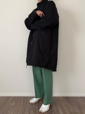 「差し色」｜「アイテム（モッズコート）」を使った、どるうぇんさん（メンズ・177cm）の冬コーディネート