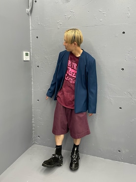 「DANKE SCHON（ダンケシェーン）のアイテム（ノーカラージャケット）」を使った、natsushiさん（メンズ・175cm）の夏コーディネート