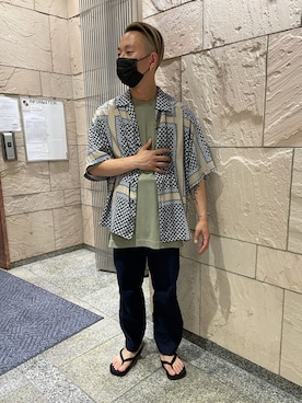 「WHITELAND（ホワイトランド）のWHITELAND/ホワイトランド/タグTシャツ/TAG TEE（Tシャツ/カットソー）」を使った、natsushiさん（メンズ・175cm）の夏コーディネート