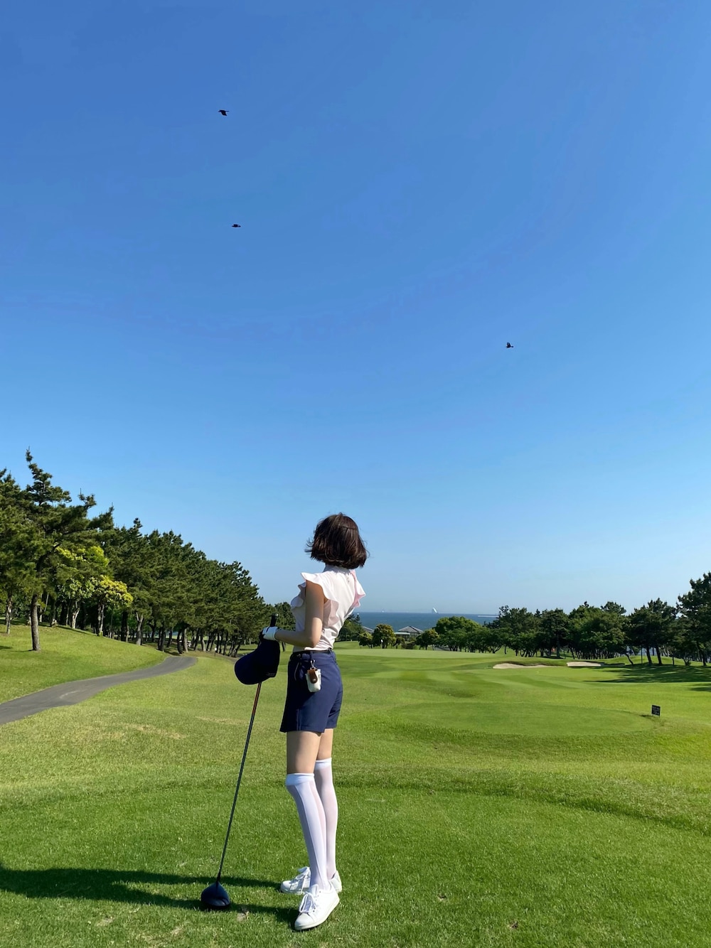 DESCENTE GOLFのアイテムを使ったレディース人気ファッション