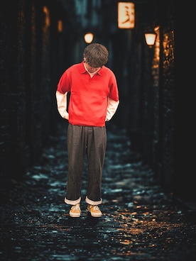 「FREAK'S STORE（フリークスストア）のアイテム（トップス、ホワイト系）」を使った、k-staさん（メンズ・174cm）の春コーディネート