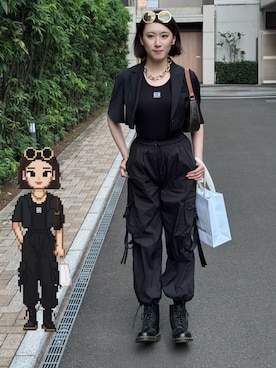 「Dr. Martens（ドクターマーチン）のアイテム」を使った、あまいlemonteaさん（レディース・178cm）の夏コーディネート