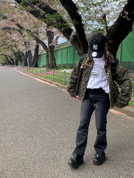 「アイテム（デニムジャケット、グリーン系）」を使った、@_eさん（レディース・152cm）の夏コーディネート