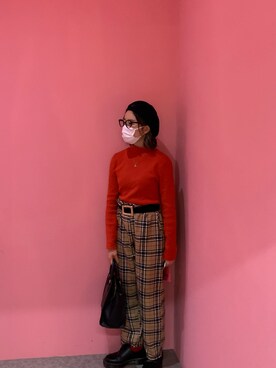 「Bershka（ベルシュカ）のアイテム（ショルダーバッグ、ブラック系）」を使った、@_eさん（レディース・152cm）の秋コーディネート