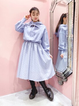 「blue」｜「アイテム（ワンピース/ドレス）」を使った、ゆずさん（レディース・155cm）の秋コーディネート