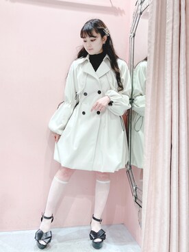 「LILICIOUS」｜「アイテム（その他アウター）」を使った、ゆずさん（レディース・155cm）の春コーディネート