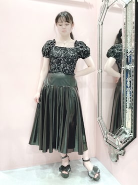 「black」｜ゆずさん（レディース・155cm）の夏コーディネート