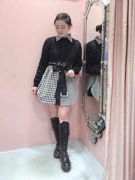 「アイテム（ヘアピン）」を使った、ゆずさん（レディース・155cm）の秋コーディネート