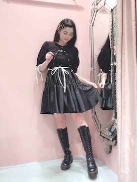 「アイテム（ヘアピン）」を使った、ゆずさん（レディース・155cm）の秋コーディネート