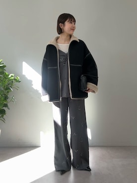 「アイテム（キャミソール）」を使った、yuinaさん（レディース・159cm）の冬コーディネート