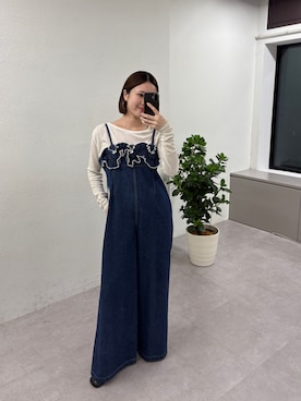 「アイテム（オールインワン・サロペット）」を使った、yuinaさん（骨格ウェーブ・レディース・159cm）の秋コーディネート