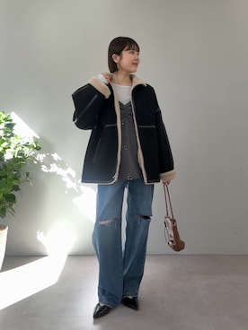 「アイテム（キャミソール）」を使った、yuinaさん（レディース・159cm）の冬コーディネート