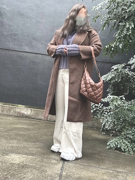 「デブでもオシャレしたい」｜「アイテム（ジャケット/アウター）」を使った、Ritaさん（レディース・159cm）の冬コーディネート
