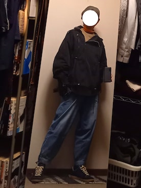 「アイテム（ミリタリージャケット）」を使った、ダイテンさん（メンズ・174cm・40代）の冬コーディネート