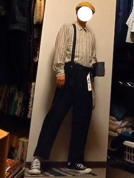 「FUDGEBOYのトラッドスタイル」｜「アイテム（ハンチング/ベレー帽）」を使った、ダイテンさん（メンズ・174cm）の春コーディネート