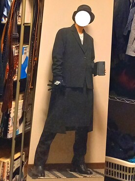 「ALMOSTBLACK（オールモストブラック）のアイテム」を使った、ダイテンさん（メンズ・174cm）の冬コーディネート