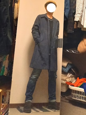「Paul Smith（ポールスミス）のアイテム（ステンカラーコート）」を使った、ダイテンさん（メンズ・174cm）の秋コーディネート