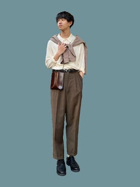 「Scye（サイ）のアイテム（バッグ）」を使った、makishiさん（メンズ・183cm）の夏コーディネート