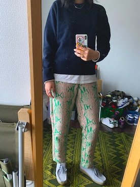 「アイテム（ローファー、パープル系）」を使った、ncncncさん（レディース・163cm）の秋コーディネート