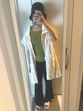 「JEANASIS（ジーナシス）のアイテム（ミリタリージャケット）」を使った、Rminさん（レディース・156cm）の夏コーディネート