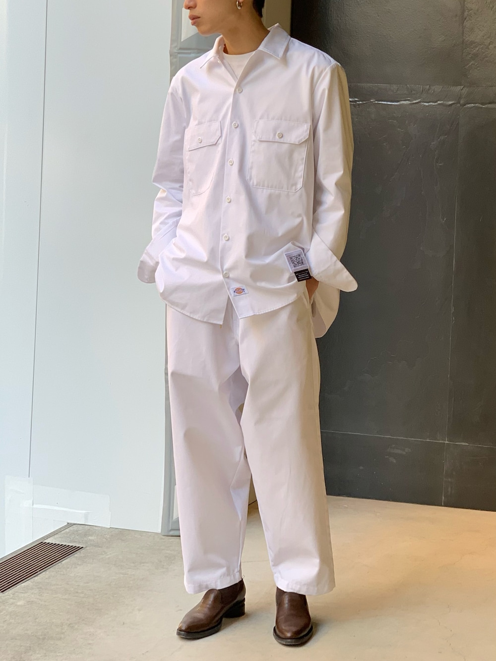 FUMITO GANRYU/フミト ガンリュウ/Pleated work shirt (Dickies
