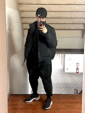 「Y-3（ワイスリー）のアイテム（ダウンジャケット/コート）」を使った、hideさん（メンズ・170cm）の冬コーディネート