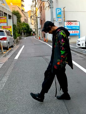 「Y-3（ワイスリー）のアイテム（ナイロンジャケット）」を使った、hideさん（メンズ・169cm）の冬コーディネート