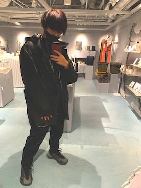 「Y-3（ワイスリー）のアイテム（ナイロンジャケット）」を使った、hideさん（メンズ・169cm）の冬コーディネート