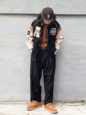 「no brand（ノーブランド）のアイテム（その他シューズ）」を使った、ffflea👾さん（メンズ・178cm）の春コーディネート