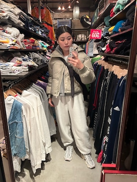 「American Eagle（アメリカンイーグル）のアイテム（ジャケット/アウター）」を使った、Saekaさん（レディース・163cm）の冬コーディネート