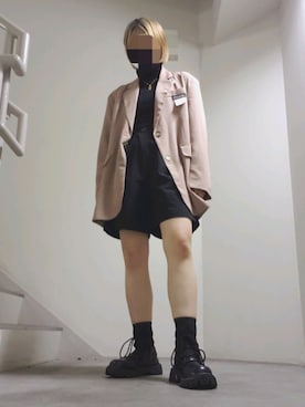 「バミューダパンツ」｜「アイテム（ジャケット/アウター）」を使った、ささきさん（レディース・155cm）の秋コーディネート