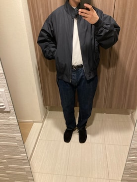 「ネイビーコーデ」｜「アイテム（ブルゾン）」を使った、ゆうたさん（メンズ・170cm）の冬コーディネート